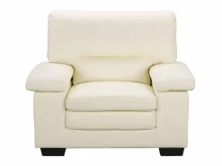Clearance LINEA SOFA Sillón de piel de búfalo atemporal MIMAS II Marfil