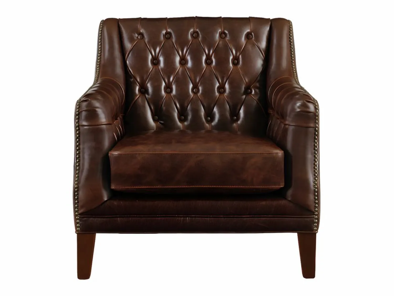 New Sillón de piel envejecida COLBERT - Color marrón Sillón|Sillón De Piel