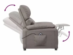 Online Sillón de relax | Silla | Sillón reclinable eléctrico tela gris taupé SHL3792 Topo