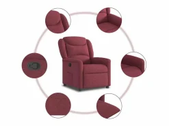 Sillón de relax | Silla | Sillón reclinable de tela tinto SHL2102