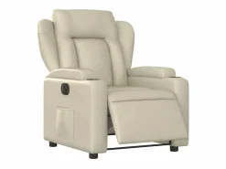 Outlet Sillón de relax | Silla | Sillón reclinable eléctrico de cuero sintético SHL3070 Crema