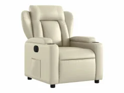 Outlet Sillón de relax | Silla | Sillón reclinable eléctrico de cuero sintético SHL3070 Crema