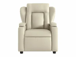 Outlet Sillón de relax | Silla | Sillón reclinable eléctrico de cuero sintético SHL3070 Crema