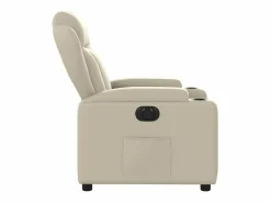 Outlet Sillón de relax | Silla | Sillón reclinable eléctrico de cuero sintético SHL3070 Crema