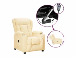 Sillón de relax | Silla | Sillón reclinable eléctrico de cuero sintético SHL5987 Crema