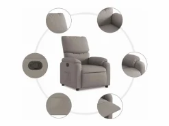 Hot Sillón de relax | Silla | Sillón reclinable de tela gris taupe SHL2860 Topo