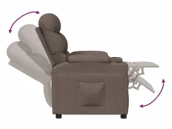Online Sillón de relax | Silla | Sillón reclinable de tela gris taupe SHL9538 Topo
