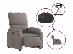 Sillón de relax | Silla | Sillón reclinable eléctrico tela gris taupé SHL8152