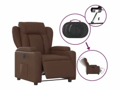 Sillón de relax | Silla | Sillón reclinable eléctrico de cuero sintético marrón SHL7229