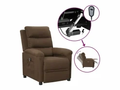 Sale Sillón de relax | Silla | Sillón reclinable eléctrico de tela marrón SHL4379 Marru00f3n