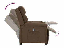 Sale Sillón de relax | Silla | Sillón reclinable eléctrico de tela marrón SHL4379 Marru00f3n