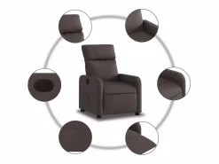Online Sillón de relax | Silla | Sillón reclinable de tela marrón oscuro SHL6057 Marru00f3n