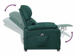 Sillón de relax | Silla | Sillón reclinable eléctrico tela verde oscuro SHL5705