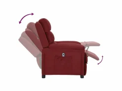Discount Sillón de relax | Silla | Sillón reclinable eléctrico tela tinto SHL3394 Rojo