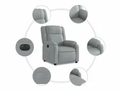 Sillón de relax | Silla | Sillón reclinable eléctrico tela claro SHL4075