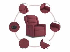 New Sillón de relax | Silla | Sillón reclinable eléctrico tela tinto SHL3261 Sillón Relax
