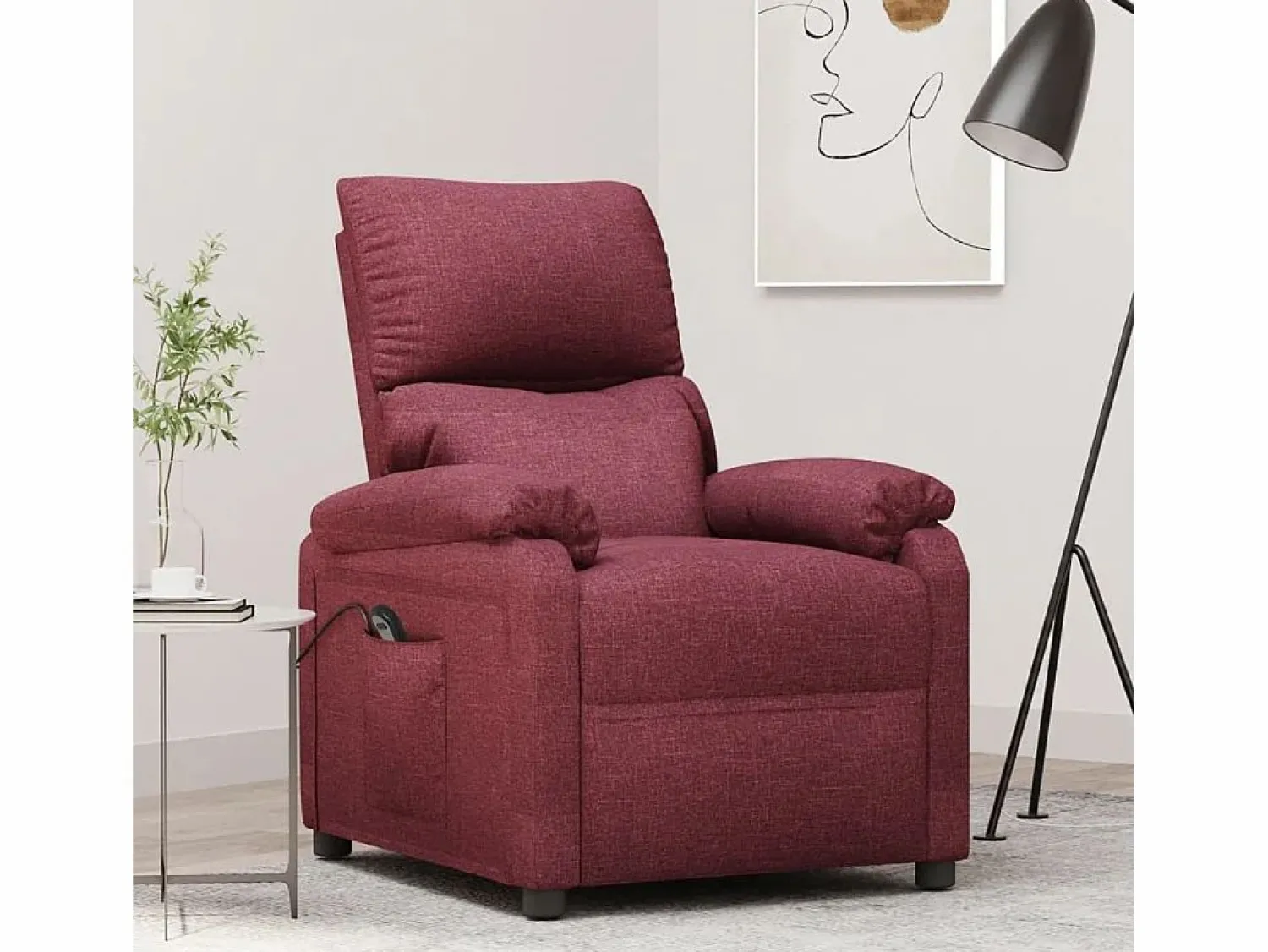 Sillón de relax | Silla | Sillón reclinable eléctrico tela tinto SHL3594
