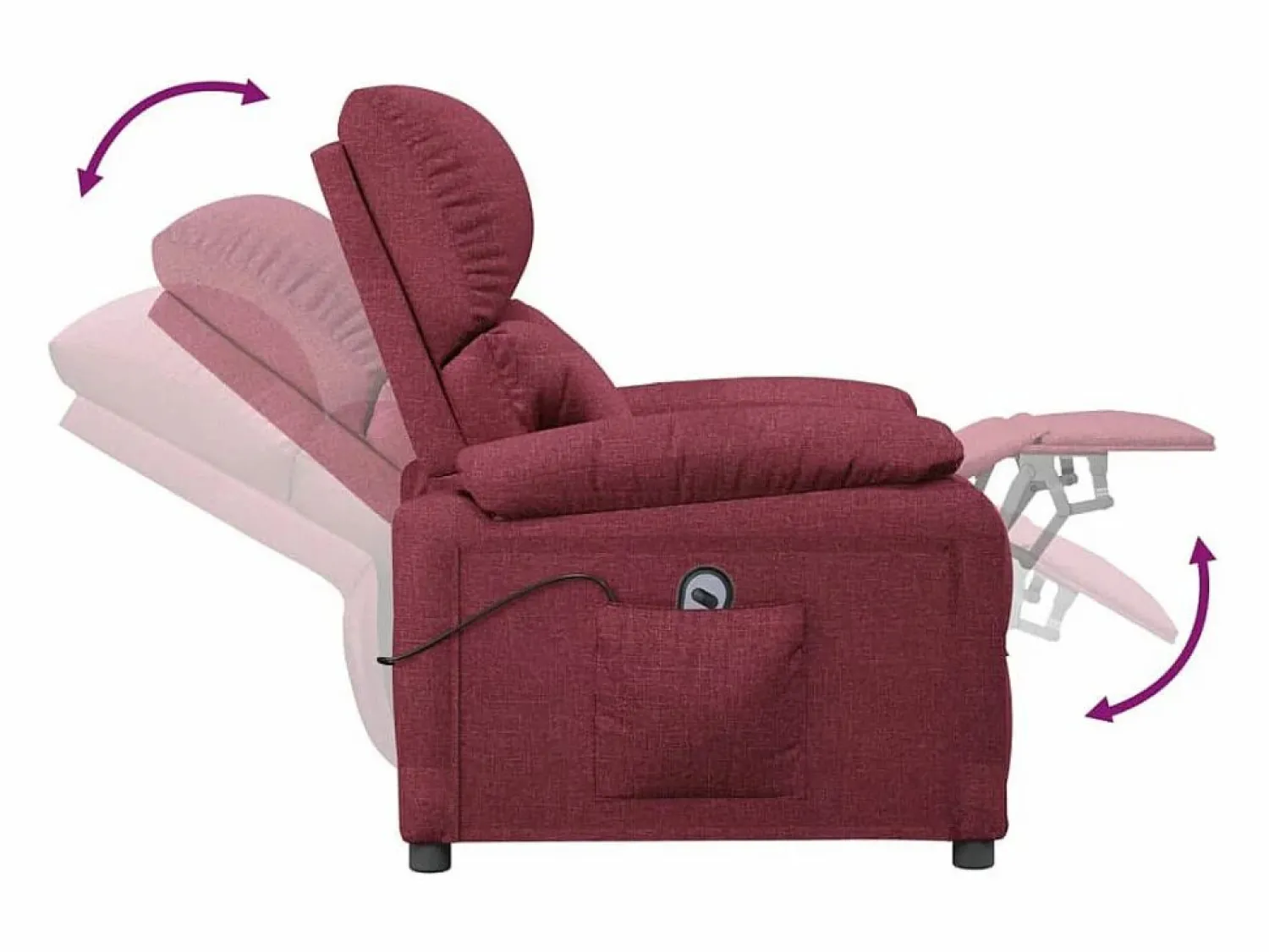 Sillón de relax | Silla | Sillón reclinable eléctrico tela tinto SHL3594