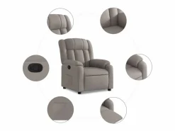 Best Sillón de relax | Silla | Sillón reclinable de tela gris taupe SHL8517 Sillón Relax