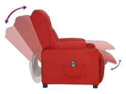 Outlet Sillón de relax | Silla | Sillón reclinable eléctrico de cuero sintético tinto SHL6335 Sillón Relax