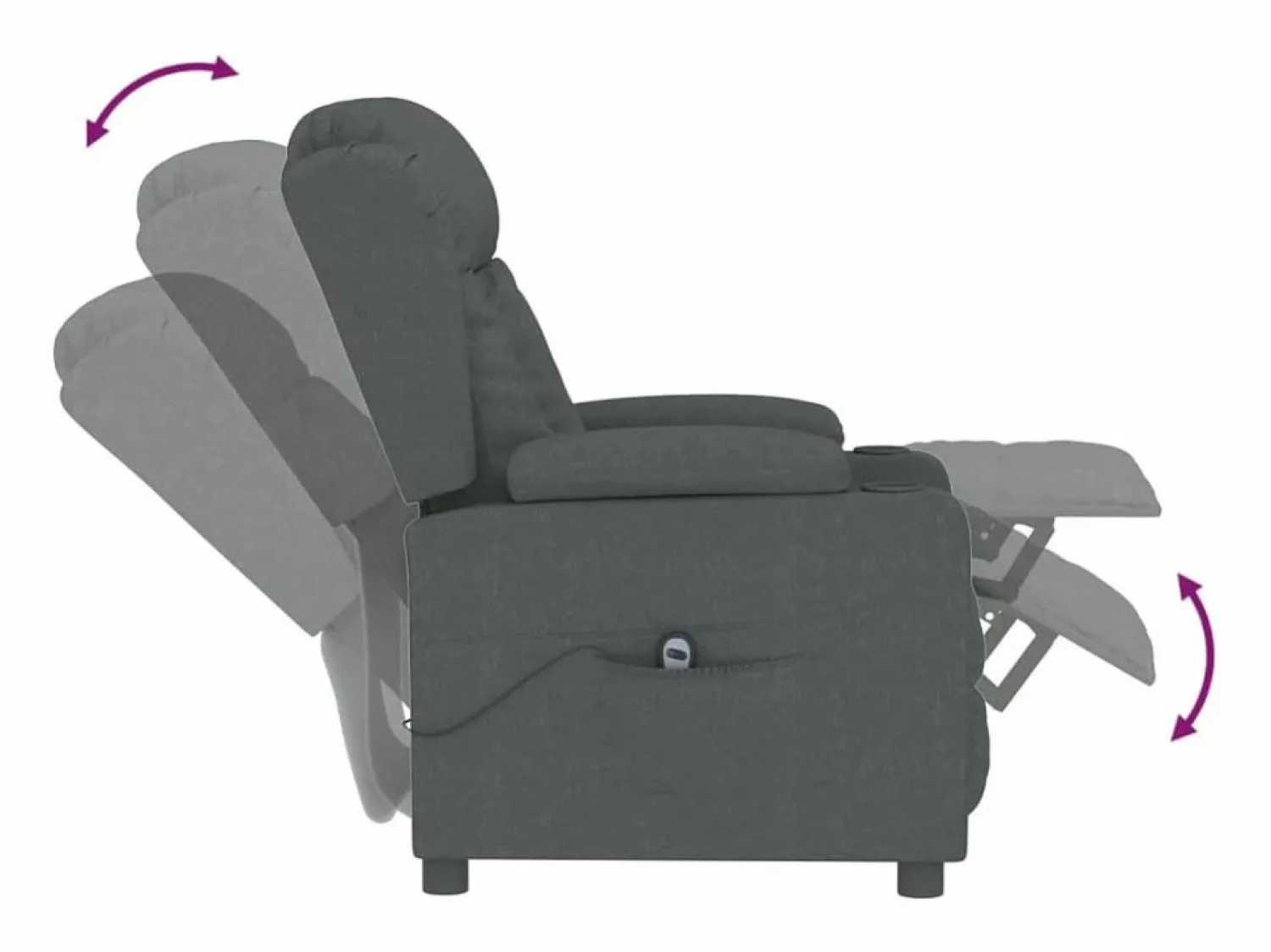 Sillón de relax | Silla | Sillón reclinable eléctrico de tela gris oscuro SHL8457