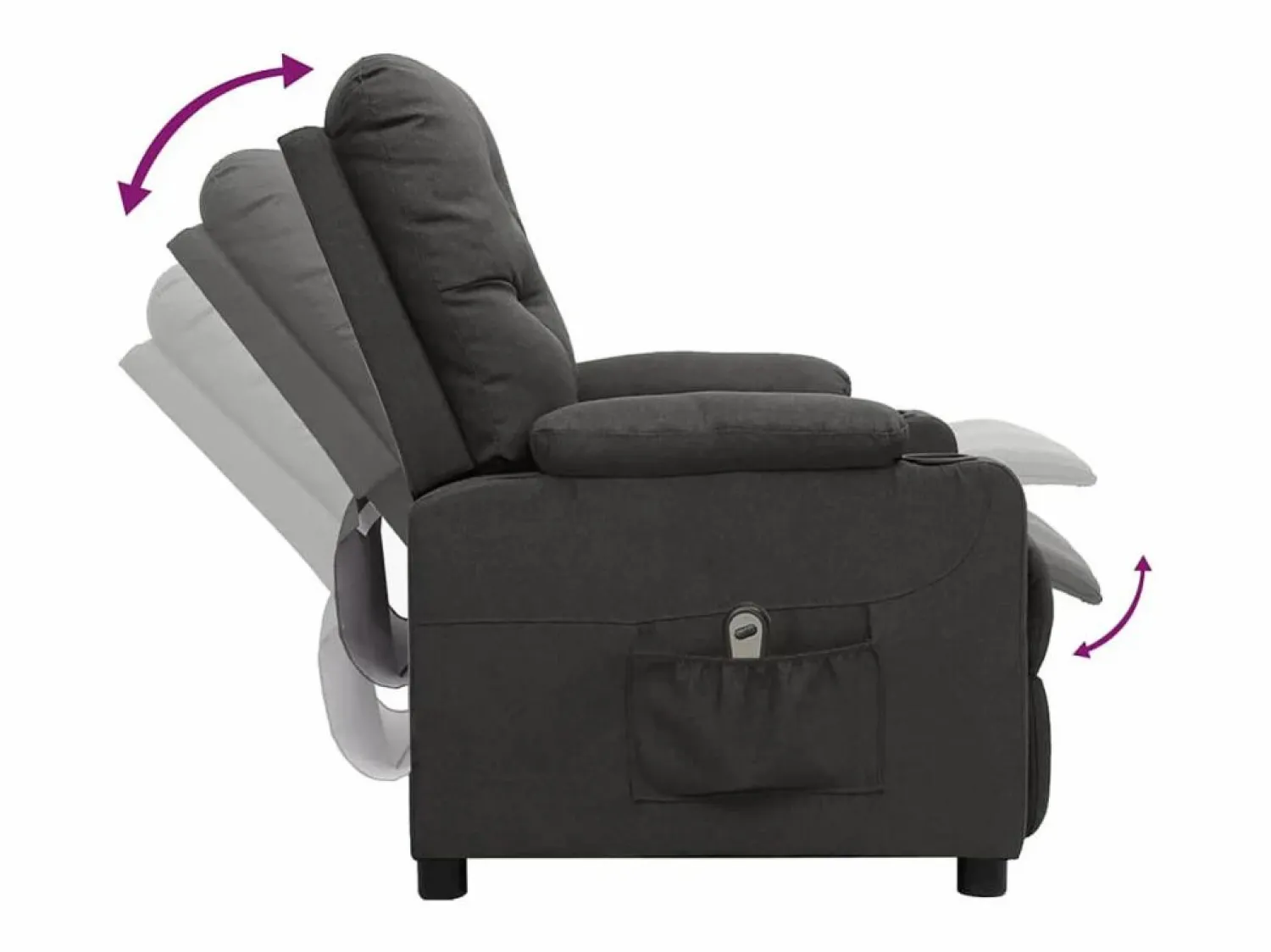 Sillón de relax | Silla | Sillón reclinable eléctrico de tela gris oscuro SHL5930