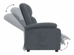 Sillón de relax | Silla | Sillón reclinable de terciopelo gris oscuro SHL8573