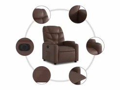 Discount Sillón de relax | Silla | Sillón reclinable eléctrico de cuero sintético marrón SHL2013 Marru00f3n