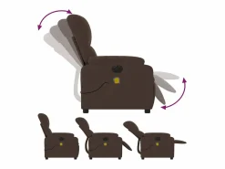 Discount Sillón de relax | Sillón reclinable de masaje eléctrico tela de microfibra marrón SHL7910 Marru00f3n