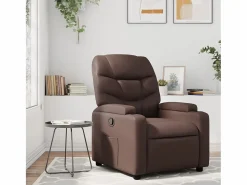 Outlet Sillón de relax | Sillón reclinable de cuero sintético marrón SHL4378 Sillón Relax
