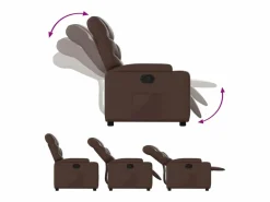 Outlet Sillón de relax | Sillón reclinable de cuero sintético marrón SHL4378 Sillón Relax
