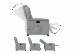 Sillón de relax | Sillón reclinable de masaje de tela claro SHL8240