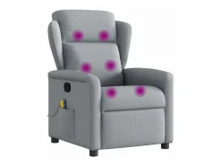 Sillón de relax | Sillón reclinable de masaje de tela claro SHL8240