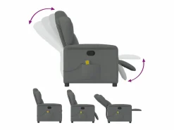 New Sillón de relax | Sillón reclinable de masaje de tela gris oscuro SHL3509 Gris antracita