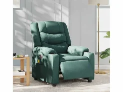 Outlet Sillón de relax | Sillón reclinable de masaje eléctrico tela verde oscuro SHL2840 Verde pino