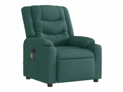 Outlet Sillón de relax | Sillón reclinable de masaje eléctrico tela verde oscuro SHL2840 Verde pino