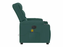 Outlet Sillón de relax | Sillón reclinable de masaje eléctrico tela verde oscuro SHL2840 Verde pino