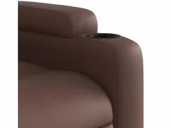 Sillón de relax | Sillón reclinable de cuero sintético marrón SHL6989