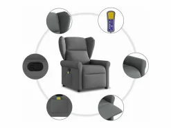 Sale Sillón de relax | Sillón reclinable de masaje de tela gris oscuro SHL9390 Sillón De Masaje