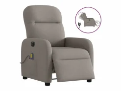 Hot Sillón de relax | Sillón reclinable de masaje eléctrico tela gris taupe SHL2487 Topo