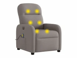 Hot Sillón de relax | Sillón reclinable de masaje eléctrico tela gris taupe SHL2487 Topo