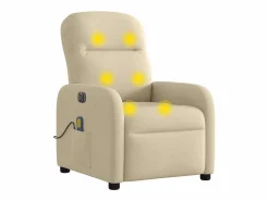 Sillón de relax | Sillón reclinable de masaje eléctrico tela color SHL3926 Crema