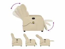 Sillón de relax | Sillón reclinable de masaje eléctrico tela color SHL3926 Crema