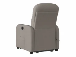 New Sillón de relax | Sillón reclinable de masaje elevable tela gris taupé SHL2493 Topo