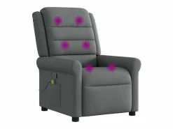 Outlet Sillón de relax | Sillón reclinable de masaje de tela gris oscuro SHL9685 Gris antracita