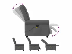 Outlet Sillón de relax | Sillón reclinable de masaje de tela gris oscuro SHL9685 Gris antracita
