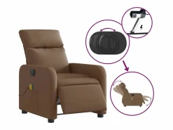 Outlet Sillón de relax | Sillón reclinable de masaje eléctrico tela marrón SHL9236 Sillón De Masaje