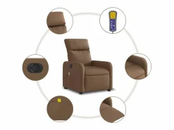 Outlet Sillón de relax | Sillón reclinable de masaje eléctrico tela marrón SHL9236 Sillón De Masaje