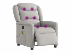 Outlet Sillón de relax | Sillón reclinable de masaje eléctrico tela nube SHL9642 Gris