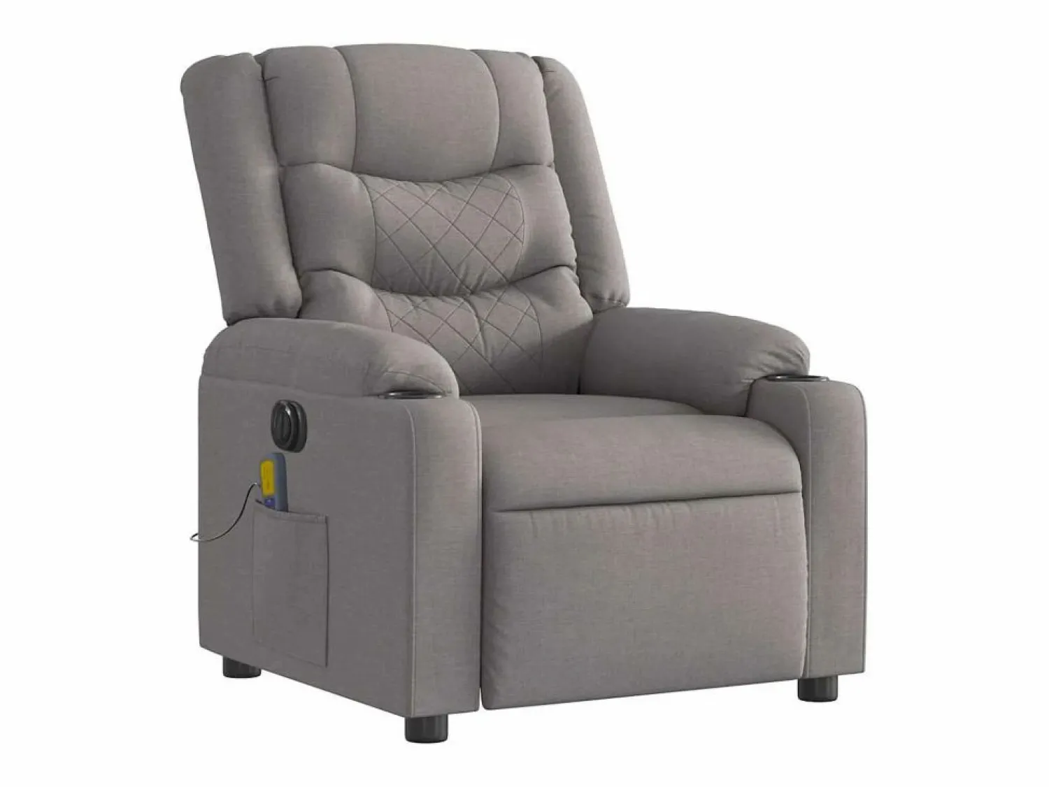 New Sillón de relax | Sillón reclinable de masaje eléctrico tela gris taupe SHL9314 Topo